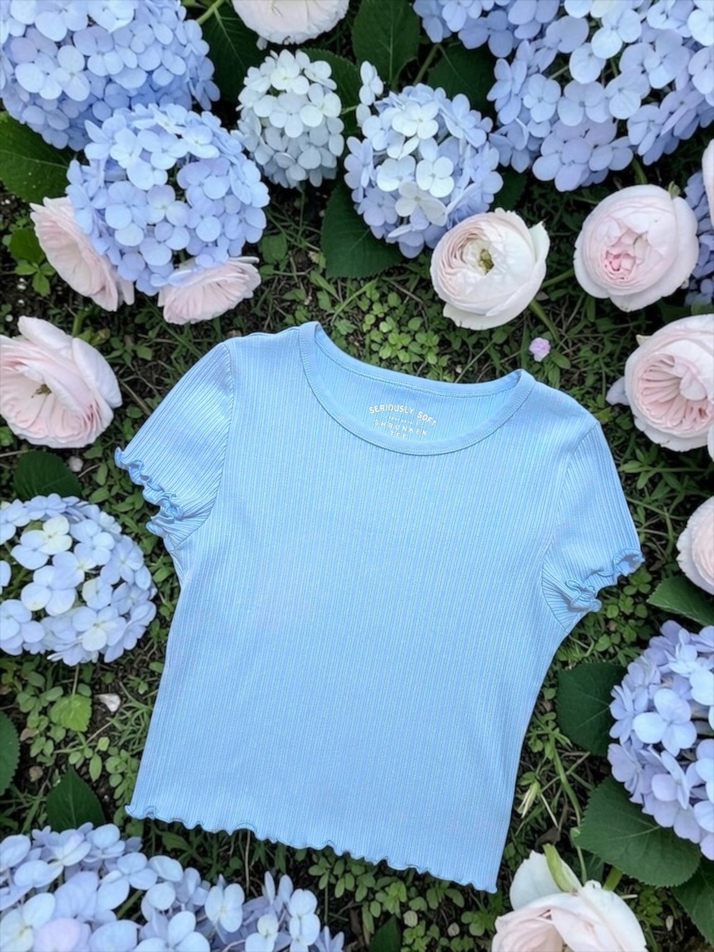 Aéropostale Seriously Soft Ribbed Shrunken Tee Light Blue Women’s L